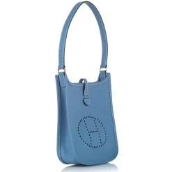 Hermès Vintage - Clemence Evelyne I TPM - Blue Marine - Leather Handbag - Avvenice