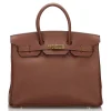 Hermès Vintage - Clemence Terre Birkin 35 Bag - Brown - Leather and Calf Handbag - Luxury High Quality - Avvenice