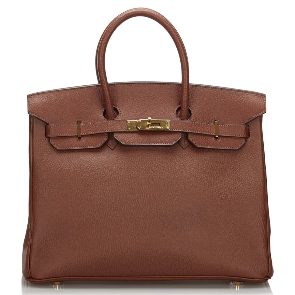 Hermès Vintage - Clemence Terre Birkin 35 Bag - Brown - Leather and Calf Handbag - Luxury High Quality - Avvenice