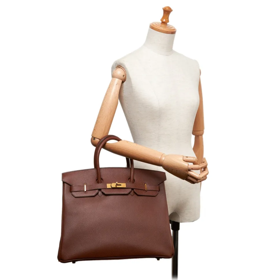 Hermès Vintage - Clemence Terre Birkin 35 Bag - Brown - Leather and Calf Handbag - Luxury High Quality - Avvenice