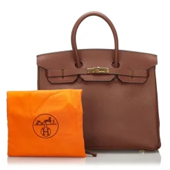 Hermès Vintage - Clemence Terre Birkin 35 Bag - Brown - Leather and Calf Handbag - Luxury High Quality - Avvenice
