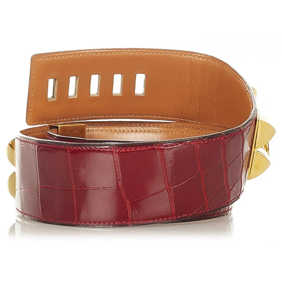 Hermès Vintage - Collier de Chien Belt - Red Gold - Leather Belt - Avvenice