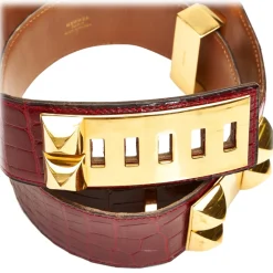 Hermès Vintage - Collier de Chien Belt - Red Gold - Leather Belt - Avvenice
