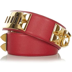 Hermès Vintage - Collier de Chien Belt - Red Gold - Leather Belt - Avvenice