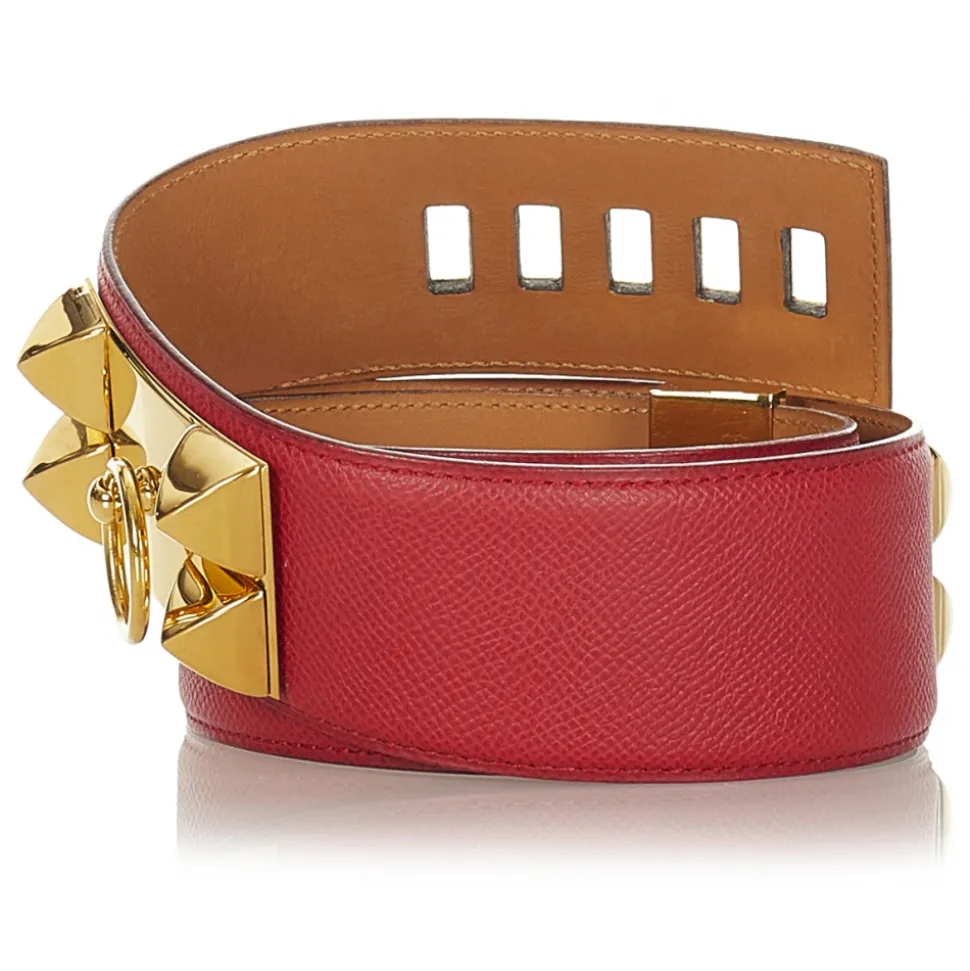 Hermès Vintage - Collier de Chien Belt - Red Gold - Leather Belt - Avvenice