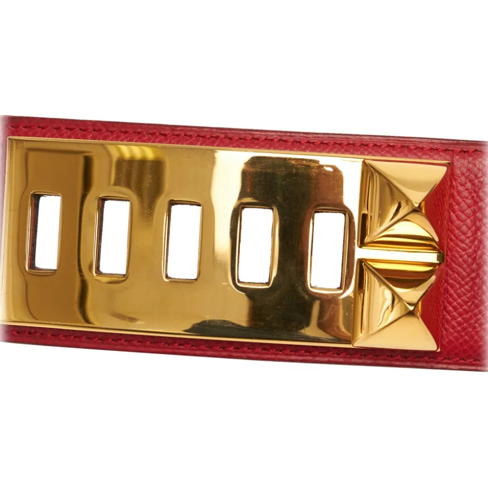 Hermès Vintage - Collier de Chien Belt - Red Gold - Leather Belt - Avvenice