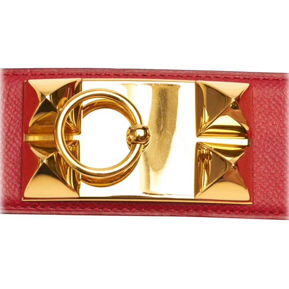 Hermès Vintage - Collier de Chien Belt - Red Gold - Leather Belt - Avvenice