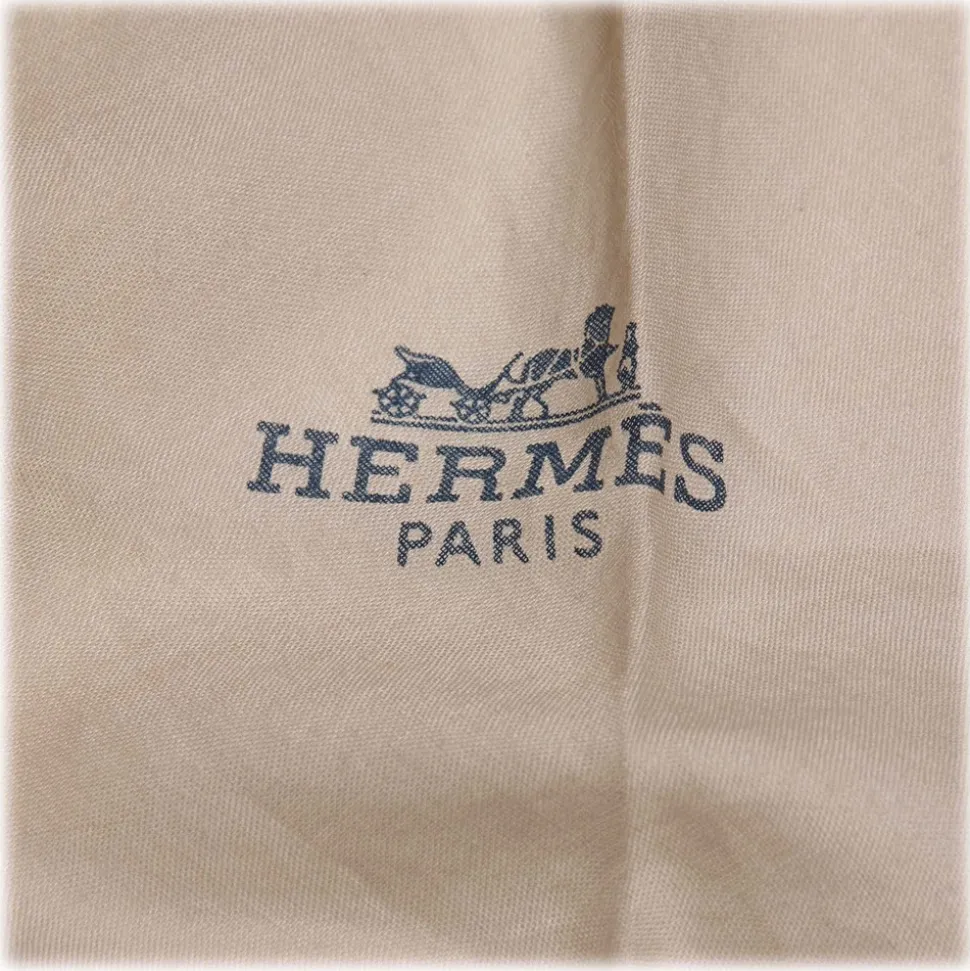 Hermès Vintage - Cotton Scarf - Brown Beige - Cotton Foulard - Luxury High Quality - Avvenice