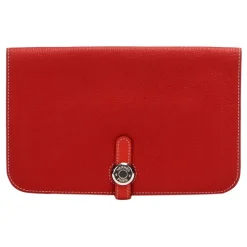 Hermès Vintage - Dogon Leather Long Wallet - Red - Leather Wallet - Avvenice