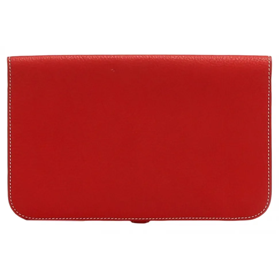 Hermès Vintage - Dogon Leather Long Wallet - Red - Leather Wallet - Avvenice