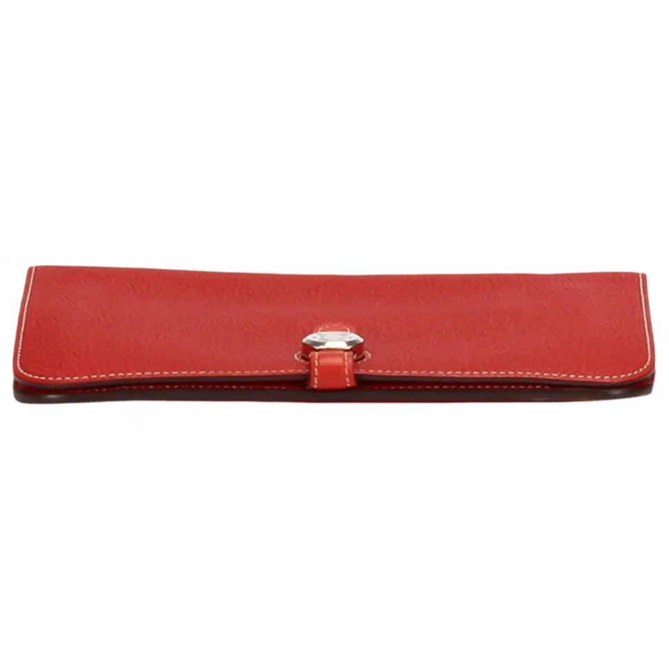 Hermès Vintage - Dogon Leather Long Wallet - Red - Leather Wallet - Avvenice