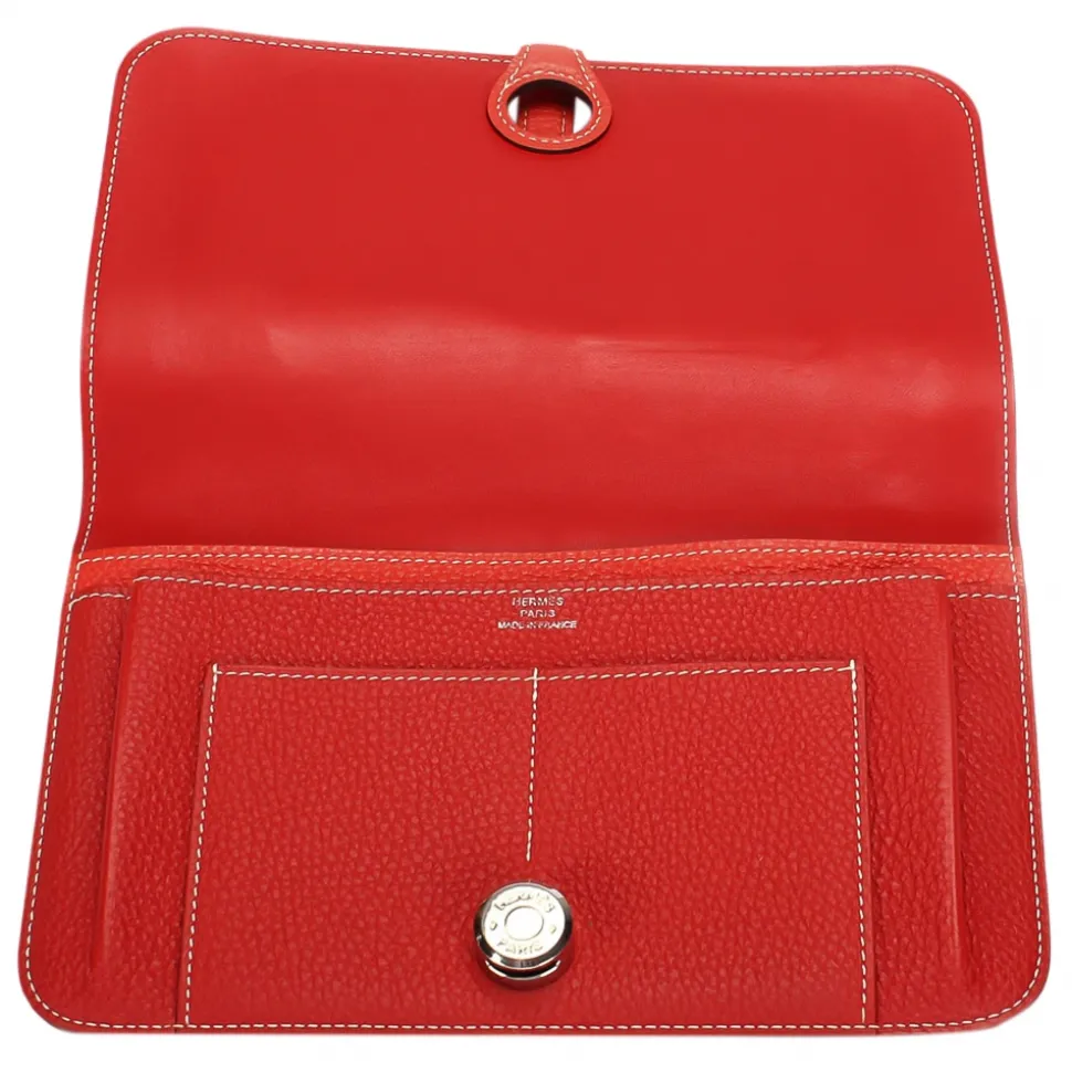 Hermès Vintage - Dogon Leather Long Wallet - Red - Leather Wallet - Avvenice