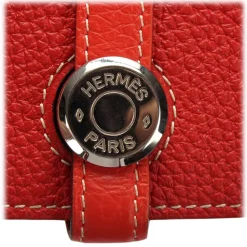 Hermès Vintage - Dogon Leather Long Wallet - Red - Leather Wallet - Avvenice