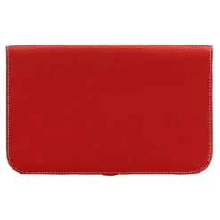 Hermès Vintage - Dogon Leather Long Wallet - Red - Leather Wallet - Avvenice