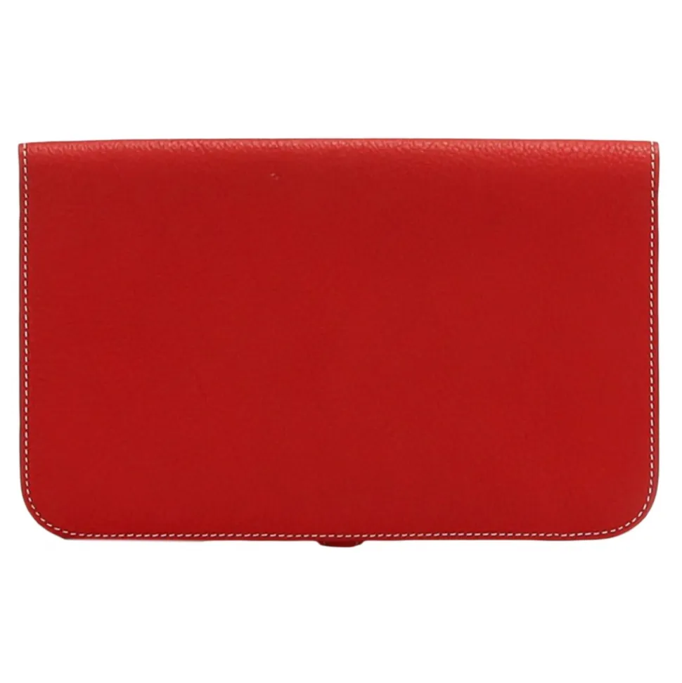 Hermès Vintage - Dogon Leather Long Wallet - Red - Leather Wallet - Avvenice