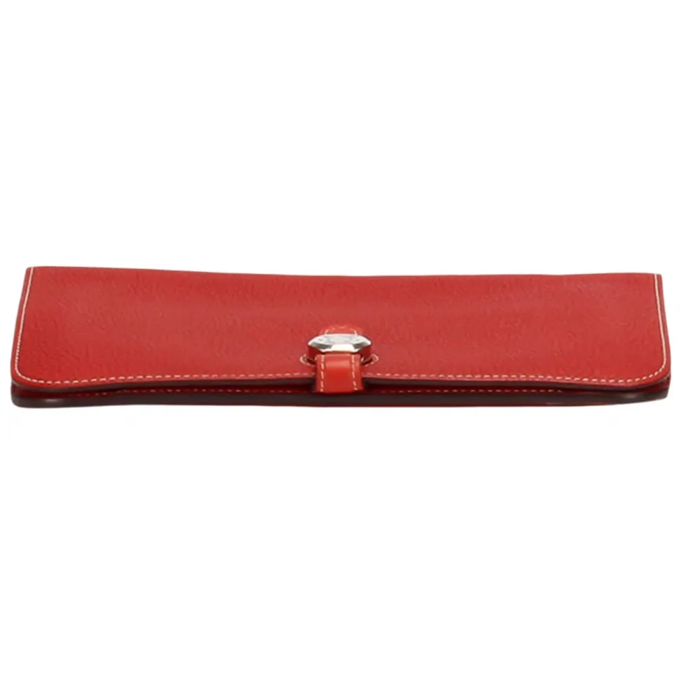 Hermès Vintage - Dogon Leather Long Wallet - Red - Leather Wallet - Avvenice