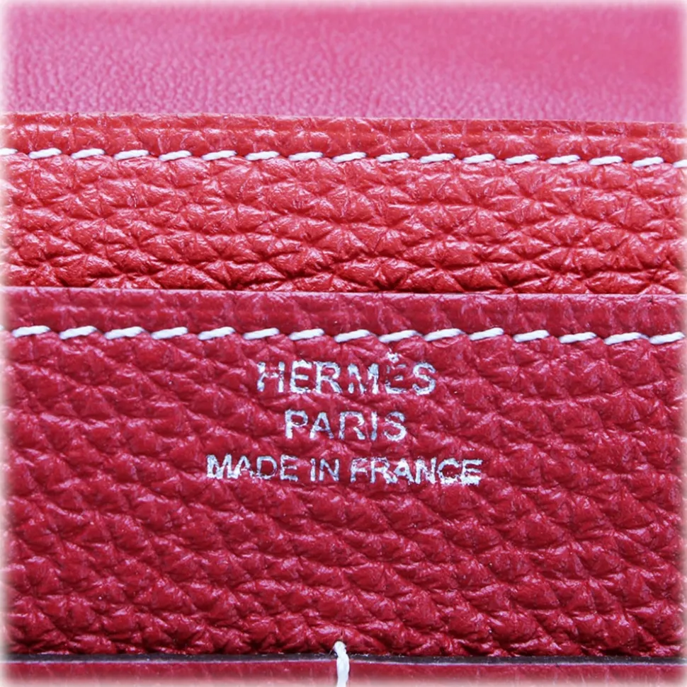 Hermès Vintage - Dogon Leather Long Wallet - Red - Leather Wallet - Avvenice
