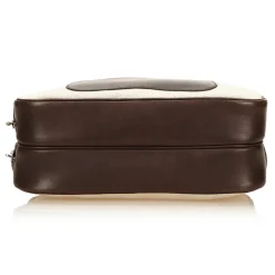 Hermès Vintage - Doha Bag - White Ivory - Leather and Canvas Handbag - Luxury High Quality - Avvenice