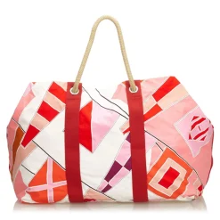 Hermès Vintage - Drapeaux Au Vent Travel Bag - Red - Fabric and Cotton Handbag - Luxury High Quality - Avvenice