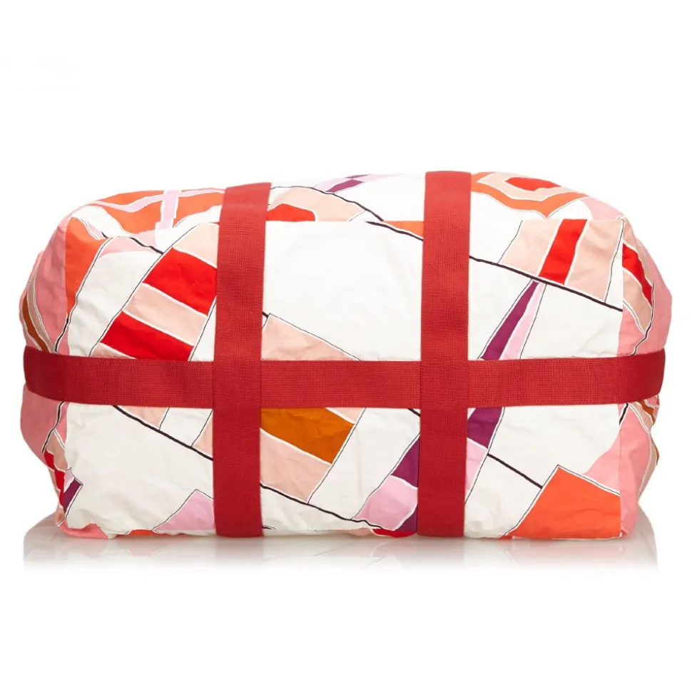 Hermès Vintage - Drapeaux Au Vent Travel Bag - Red - Fabric and Cotton Handbag - Luxury High Quality - Avvenice
