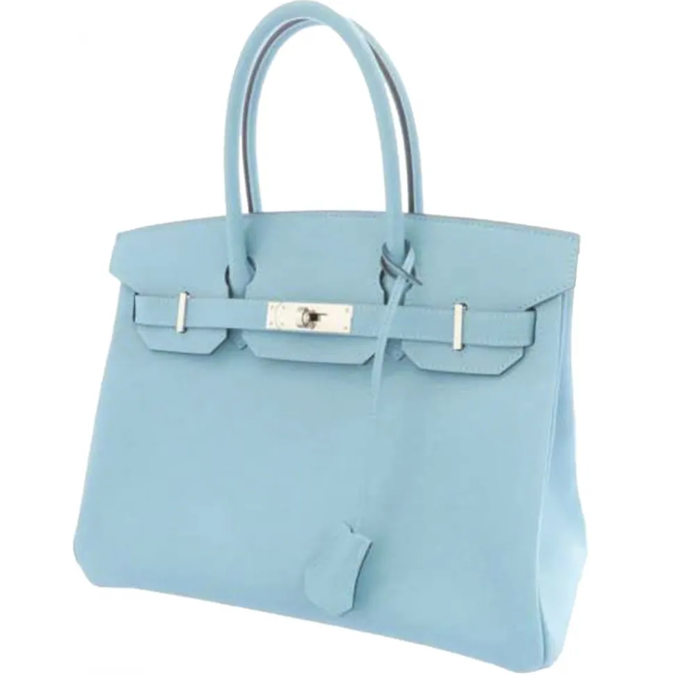 Hermès Vintage - Epsom Birkin 30 - Light Blue - Leather Handbag - Avvenice