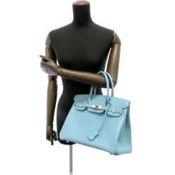 Hermès Vintage - Epsom Birkin 30 - Light Blue - Leather Handbag - Avvenice
