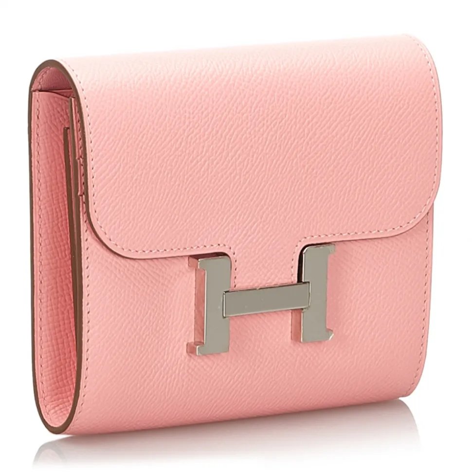 Hermès Vintage - Epsom Constance Compact Wallet - Pink - Leather Wallet - Luxury High Quality - Avvenice