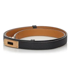 Hermès Vintage - Epsom Kelly Belt - Black Gold - Leather Belt - Luxury High Quality - Avvenice