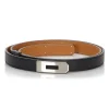 Hermès Vintage - Epsom Kelly Belt - Black Silver - Leather Belt - Luxury High Quality - Avvenice