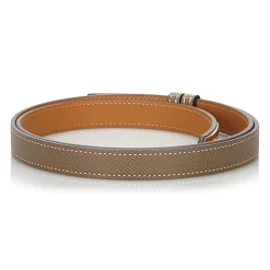 Hermès Vintage - Epsom Kelly Belt - Grey Gold - Leather Belt - Luxury High Quality - Avvenice