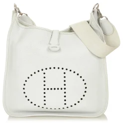 Hermès Vintage - Evelyne I GM - White - Leather Handbag - Avvenice