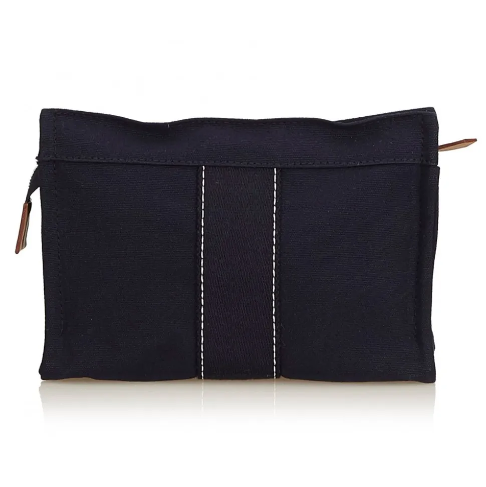 Hermès Vintage - Fourre Tout Pouch - Blue Navy - Canvas Pouch - Luxury High Quality - Avvenice
