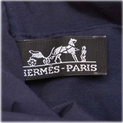 Hermès Vintage - Fourre Tout Pouch - Blue Navy - Canvas Pouch - Luxury High Quality - Avvenice