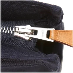 Hermès Vintage - Fourre Tout Pouch - Blue Navy - Canvas Pouch - Luxury High Quality - Avvenice