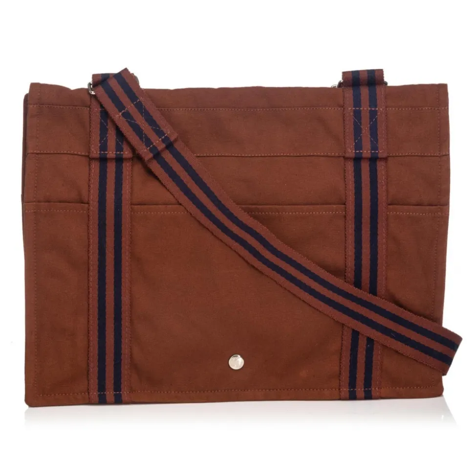 Hermès Vintage - Fourre Tout Besace MM Bag - Brown - Canvas Bag - Luxury High Quality - Avvenice