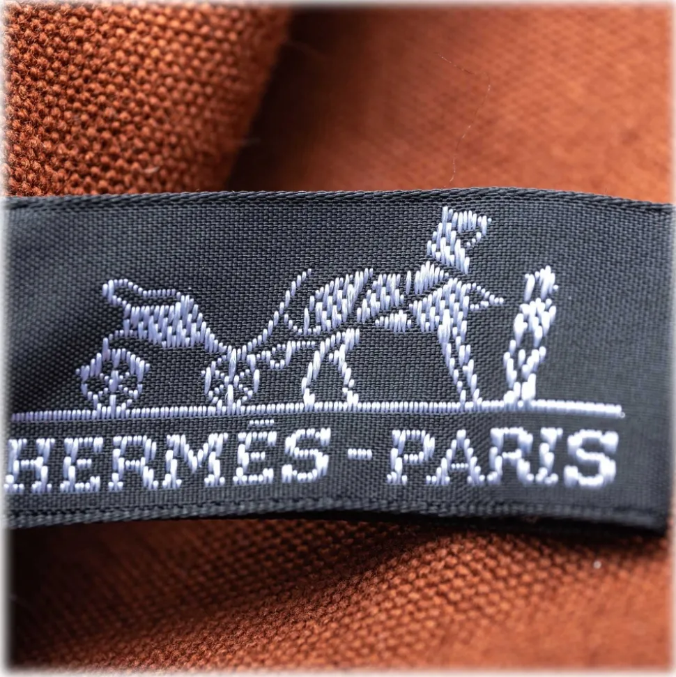 Hermès Vintage - Fourre Tout Besace MM Bag - Brown - Canvas Bag - Luxury High Quality - Avvenice