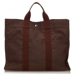 Hermès Vintage - Fourre Tout MM Bag - Brown - Canvas Bag - Luxury High Quality - Avvenice