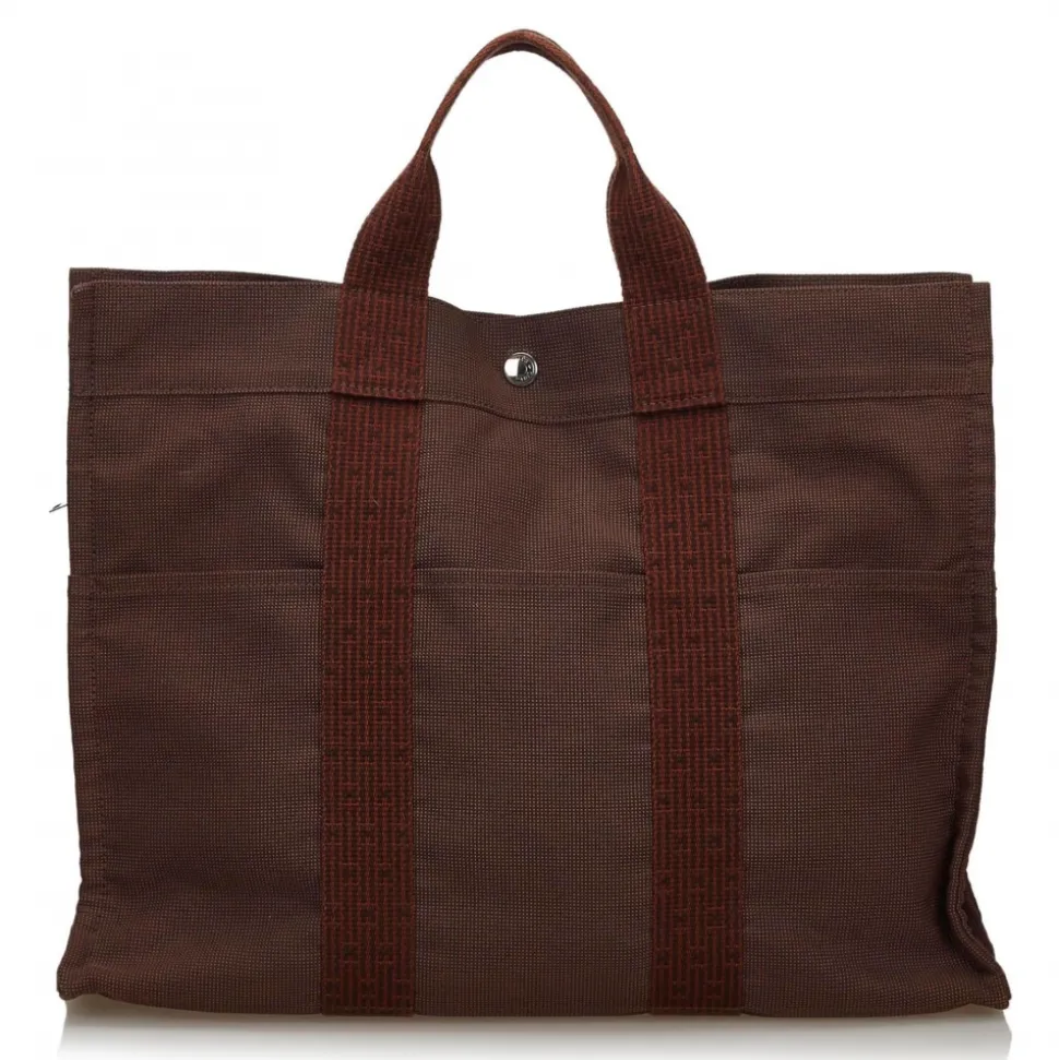 Hermès Vintage - Fourre Tout MM Bag - Brown - Canvas Bag - Luxury High Quality - Avvenice