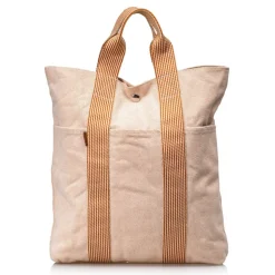 Hermès Vintage - Fourre Tout Cabas Bag - White Ivory - Canvas Bag - Luxury High Quality - Avvenice