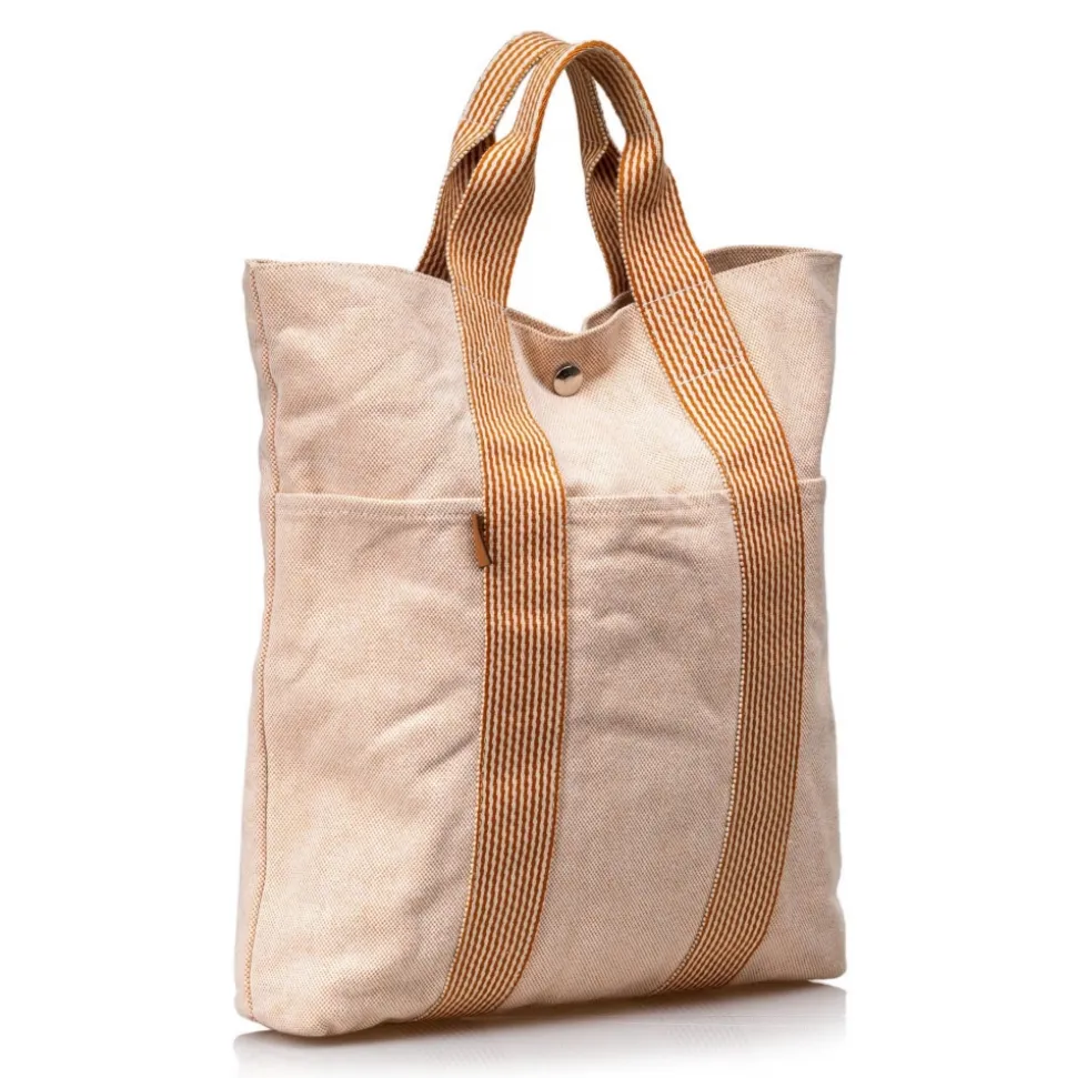 Hermès Vintage - Fourre Tout Cabas Bag - White Ivory - Canvas Bag - Luxury High Quality - Avvenice