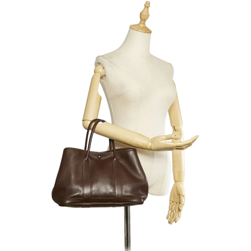 Hermès Vintage - Garden Party TPM - Dark Brown - Leather Handbag - Avvenice