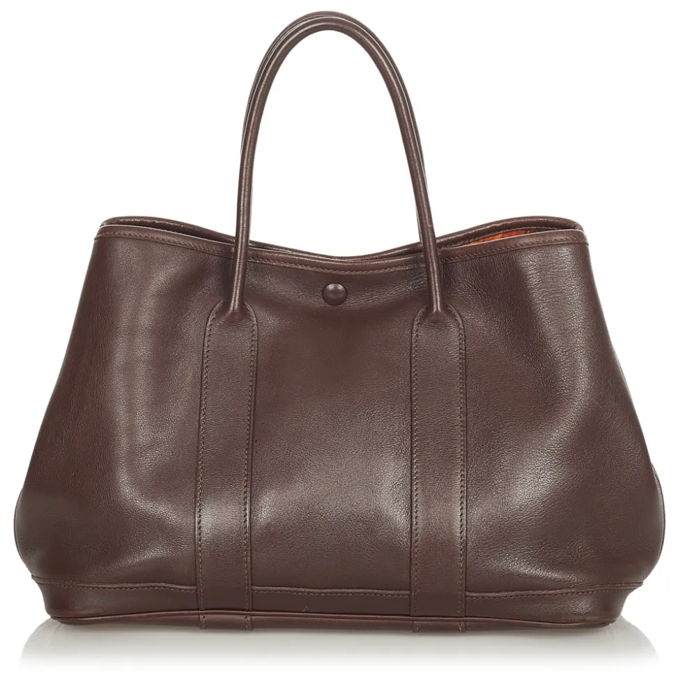 Hermès Vintage - Garden Party TPM - Dark Brown - Leather Handbag - Avvenice