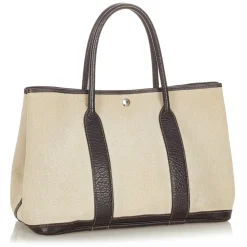 Hermès Vintage - Garden Party PM - Dark Brown Beige - Leather Handbag - Avvenice