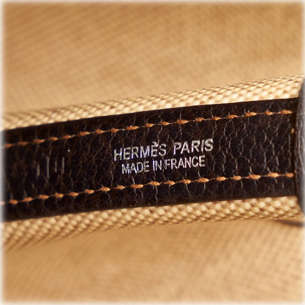 Hermès Vintage - Garden Party PM - Dark Brown Beige - Leather Handbag - Avvenice