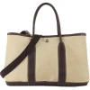 Hermès Vintage - Garden Party TPM - Dark Brown Beige - Canvas Handbag - Avvenice