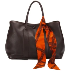 Hermès Vintage - Garden Party PM - Dark Brown - Leather Handbag - Avvenice