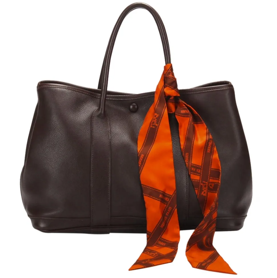 Hermès Vintage - Garden Party PM - Dark Brown - Leather Handbag - Avvenice