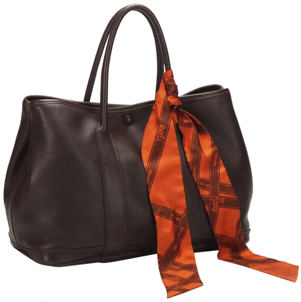 Hermès Vintage - Garden Party PM - Dark Brown - Leather Handbag - Avvenice