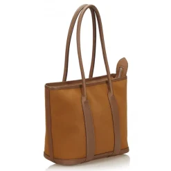 Hermès Vintage - Garden Zip PM Bag - Brown - Leather and Canvas Handbag - Luxury High Quality - Avvenice