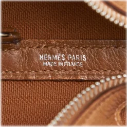 Hermès Vintage - Garden Zip PM Bag - Brown - Leather and Canvas Handbag - Luxury High Quality - Avvenice